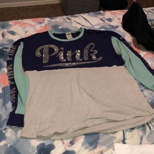 Pink sequin shirt long sleeve